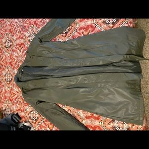 Green trench coat